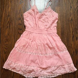 LoveShackFancy Pink Lace Mini Dress